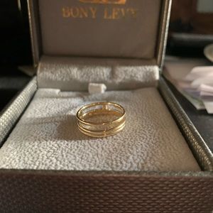 Bony Levy 14k Yellow Gold band. Double band.